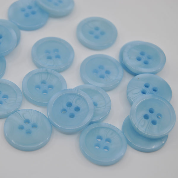 Button - Pop of Colour - Pale Blue - 18mm